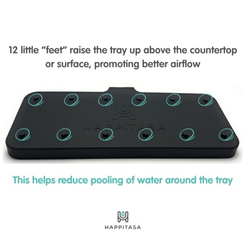 Silicone Soap Dish Tray and Sponge Holder with Drain Chute and Feet | 3-Way Sloped Design | Bathroom and Kitchen Sink Organizer Caddy (Dark Chocolate, 10"x4", 7.8 Ounces) - color: Dark Chocolate, size: 10"x4"