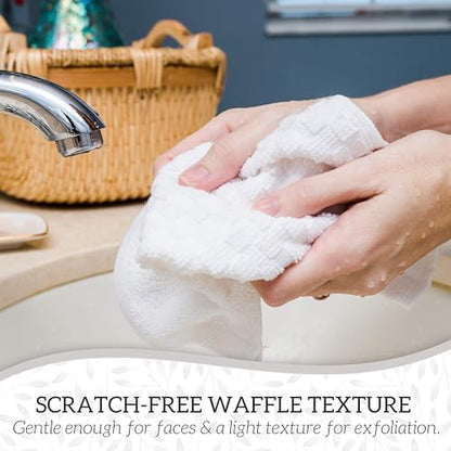 GREEN LIFESTYLE 12x12 inches Checker Washcloths 6 Pack, Soft, Durable, Highly Absorbent and Luxurious (Grey) - color: Grey