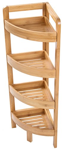 31.5" 4 Tier Bamboo Corner Storage Shelf By Trademark Innovations - style: Slatted