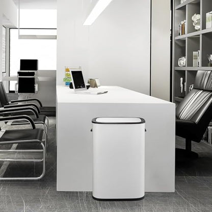 10.5 Gallon Smart Trash Can Touchless with Lid, 50L Motion Sensor Automatic Trash Can for Bedroom, Bathroom, Kitchen, Office, White