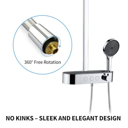 Extra Long Replacement Shower Hose Extension Handheld Shower Head Hose 90 Inches Flexible and Durable with Brass Insert and Nut - color: Silver, size: 90 Inches