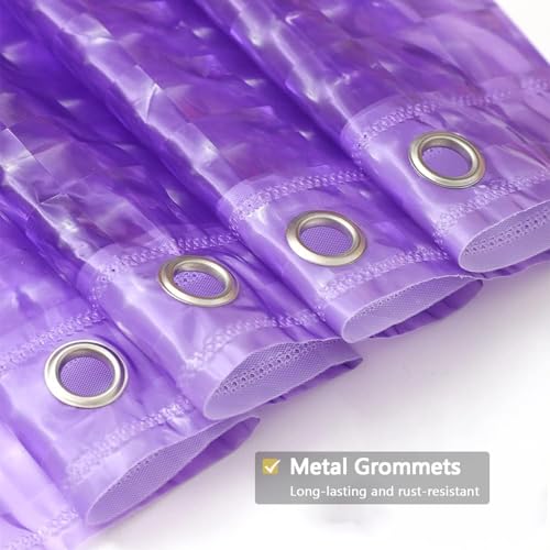 Shower Curtain Liner, Waterproof EVA 3D Shower Curtains with Duty Heavy Bottom Magnets and Rust Proof Grommets, Weighted Shower Liner for Shower Stall, Bathtubs - color: Purple Square, size: 72"W x 72"L (Pack of 1)