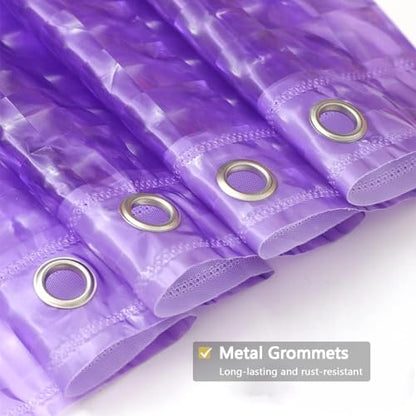 Shower Curtain Liner, Waterproof EVA 3D Shower Curtains with Duty Heavy Bottom Magnets and Rust Proof Grommets, Weighted Shower Liner for Shower Stall, Bathtubs - color: Purple Square, size: 72"W x 72"L (Pack of 1)