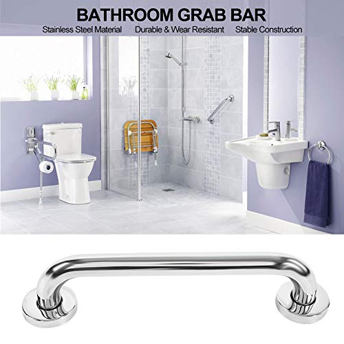 Stainless Steel Shower Grab Bar, 30cm/11.8 Inch, Curled Grip, Wall Mount, Non-Slip Safety Handle for Bathtubs and Showers
