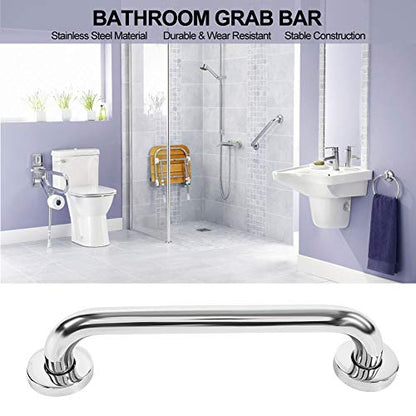 Stainless Steel Shower Grab Bar, 30cm/11.8 Inch, Curled Grip, Wall Mount, Non-Slip Safety Handle for Bathtubs and Showers