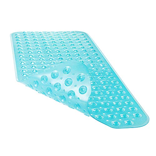 YINENN Bath and Shower Safety Mats 40x16 inch, Non Slip with Suction Cups for Bathroom Stall and Tub Floor, Extra Large and Machine Washable, Drain Holes Keep Bathtub Clean, Green - color: Green