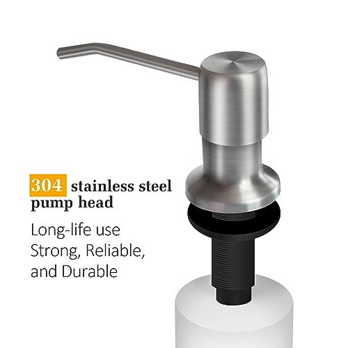Soap Dispenser for Kitchen Sink, Built in Sink Soap Dispenser Lotion Dispenser with 17 OZ Bottle, Refill from The Top Bar Sink Soap Dispenser, Brushed Nickel (1 Pack) - color: Brushed Nickel