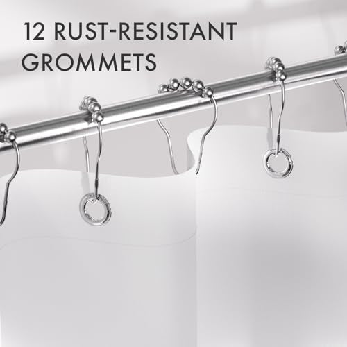 AmazerBath Fabric Shower Curtain, Cloth Khaki Shower Curtain Set with 12 Hooks, Washable Fabric Ombre Khaki and White Shower Curtain, Rustic Modern Bathroom Shower Curtain, 72x72 Inches - color: A- Khaki Ombre +12 Metal Hooks, size: 72"W x 72"L (Pack of 1