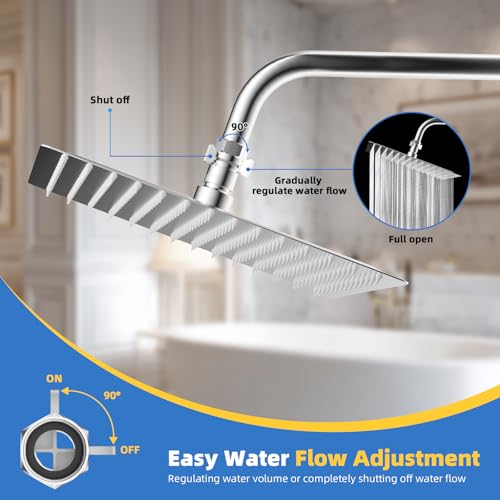 Hibbent All Metal 1 Pack Shower Head Flow Control Valve, G1/2 Brass Shut-off Valve with Metal Handle Lever, Shut OFF Water Flow Control Regulator for Handheld Shower, or Bidet Sprayer, Chrome - color: Chrome