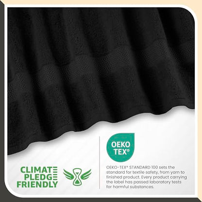 Martex 6-Piece 100% Ringspun Cotton Towel Set, Black | Quick Dry, Super Absorbent & Soft, Lightweight, 2 Bath, 2 Hand, 2 Wash Cloths - color: Black