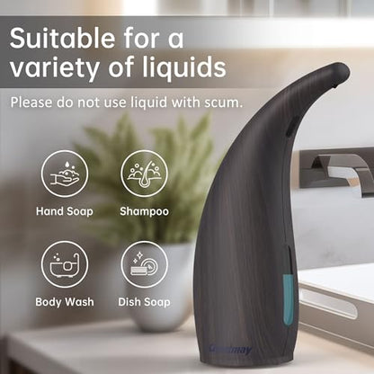 Automatic Soap Dispenser, Touchless Rechargeable Soap Dispenser 10 oz - color: Dark Walnut