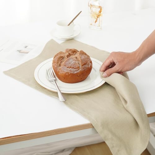 Linen Thick Kitchen Towels Set of 2-100% Linen Dish Towels with Hanging Loops, Super Soft Quick Dry Tea Towels Stonewashed and Handcrafted 17.7 x 23.6 Inch,Dark Apricot - color: Dark Apricot, size: Hand Towel
