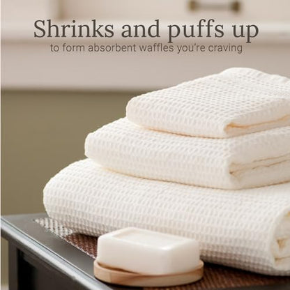 GILDEN TREE Waffle Bath Sheet Large Bath Towels Quick Dry Thin Body Towels, 40x80 Oversized Bath Towels for Adults, 2 Pack Bath Sheet Set, Classic Style (Cream) - color: Cream, size: Bath Sheet (2 Pack)