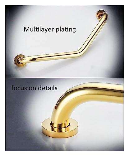 Grab Rails Bath Wall Attachment Handrails Rails Curved Brass Grab Bar,Wall Mounted Towel Rack,Bathtub Bathroom Shower Non-Slip Aids Safety Support Rail,Polished Finished