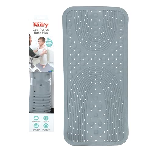 Nuby Cushioned Bath Mat | Gray - color: Gray