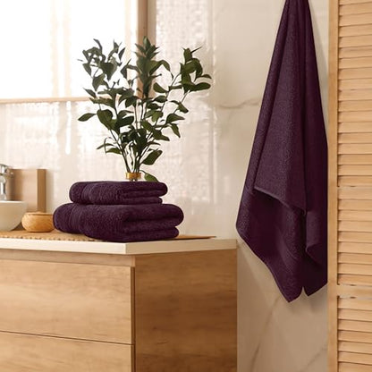 Belizzi Home Ultra Soft 3 Pack Cotton Towel Set, Contains a Bath Towel 28x55 inch, a Hand Towel 16x24 inch & a Wash Coth 12x12 inch, Ideal Everyday use, Compact & Lightweight - Burgundy - color: Burgundy, size: 3 Pack Towel Set