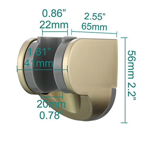 Brushed Gold Handheld Shower Head Holder ABS Wall Mount Shower Wand Hose Sprayer Holder Bracket, ST01J2 - style: Brushed Gold