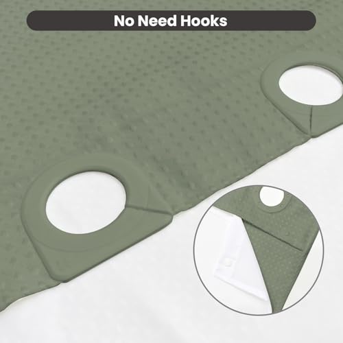 Inhousolu No Hook Shower Curtain with Removable Snap-in Liner, Waffle Weave 230 GSM Polyester, Weighted Hem, Water Repellent Washable, 36 x 72 Inch, Sage Green - color: Sage Green, size: 36"W x 72"L (Pack of 1)