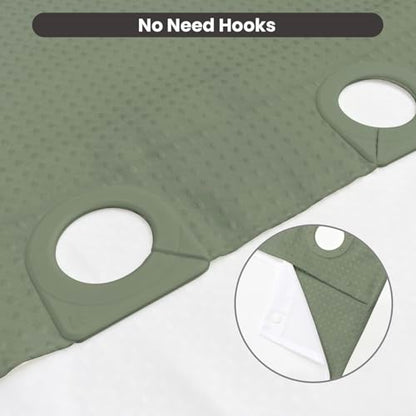 Inhousolu No Hook Shower Curtain with Removable Snap-in Liner, Waffle Weave 230 GSM Polyester, Weighted Hem, Water Repellent Washable, 60 x 72 Inch, Sage Green - color: Sage Green, size: 60"W x 72"L (Pack of 1)