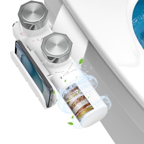 FEELSO Bidet Attachment for Toilet with Filter, Hot & Cold Toilet Bidet | Ultra-Slim & Non-Electric Bidet Sprayer, Self-Cleaning Dual Nozzle (Frontal/Rear Wash), Adjustable Water Pressure - style: Hot&Cold