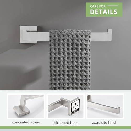 Angle Simple Brushed Nickel Hand Towel Holder, 10.24-in Bathroom Towel Bar | Sturdy SUS304 Stainless Steel, Square Hanger with Open Arm, Space Saving Home Decor, Screws Mounted - color: Brushed Nickel