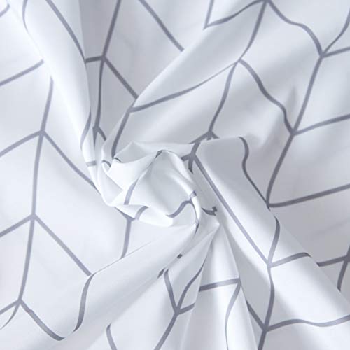 Fabric Shower Curtain or Liner Water Repellent Washable Cloth (Hotel Quality, Friendly, Heavy Weight Hem) with White Plastic Hooks - 72" x 78", Long, White Arrow - color: White Arrow, size: 72"W x 78"L (Pack of 1)