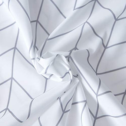 Luxury Shower Curtain Liner for Bathroom Water Repellent Fabric Washable Cloth (Hotel Quality, Friendly, Heavy Weight Hem) with White Plastic Hooks - 54" x 78", Stall White Arrow - color: White Arrow, size: 54"W x 78"L (Pack of 1)