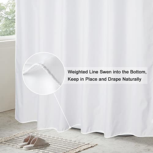 EurCross Extra Long Fabric Shower Curtain Liner 84 inches Long Length, Light in Machine Washable Water-Repellent Solid White Shower Curtain Liner for Bathroom 72 x 84inch - color: White, size: 72"W x 84"L (Pack of 1)