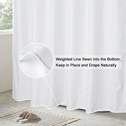 EurCross Extra Long Fabric Shower Curtain Liner 84 inches Long Length, Light in Machine Washable Water-Repellent Solid White Shower Curtain Liner for Bathroom 72 x 84inch - color: White, size: 72"W x 84"L (Pack of 1)