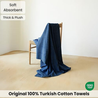 SALBAKOS Luxury 100% Turkish Cotton Bath Sheet 40x80 (1-Piece, Navy Blue) | Extra Large Jumbo Oversized Bathroom and Beach Towel, Super Soft Highly Absorbent Thick Premium Hotel Quality, Made in Turkey - color: Navy, size: Jumbo Bath Sheet