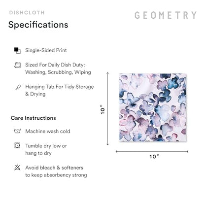 GEOMETRY Kitchen Dish Cloths - Quick Dry Dishcloths for Kitchen - Premium Dish Rags with Geoweave - 3-Pieces Tiny Petals - color: Linen Breeze, style: Dishcloth