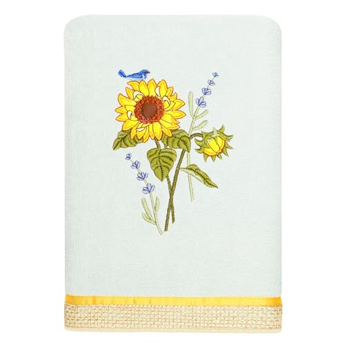 Jubilant 4-Piece Premium Towel Set, Vibrant Floral Applique, Luxurious Turkish Cotton, Soft & Durable, Elegant Bath Ensemble, 2 Bath 2 Hand Towels, Aqua - color: Aqua, size: 2 Pcs Bath 2 Pcs Hand Towel