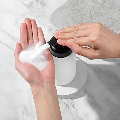 UUJOLY Foaming Hand Soap Dispenser, Ceramic Jar, White, 2 Pack - color: White, size: 2 Pack