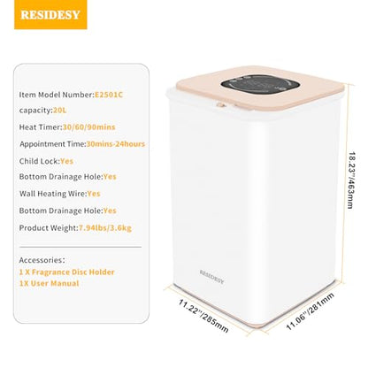 Large Towel Warmer Bucket, 20L Electric Hot Towel Warmer for Bathroom, Spa, Salon, Luxury Freestanding Towel Heater with Timer, Delay Start & 3 Temp Settings - size: 20L