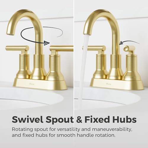 Pfister Capistrano Brushed Gold 3 Hole Centerset Bathroom Faucet LF048CSOBG | Push & Seal drain included, TiteSeal no-putty install, EPA WaterSense 30% savings, NSF lead-free, Lifetime finish coverage - color: Brushed Gold, size: 1 Pack