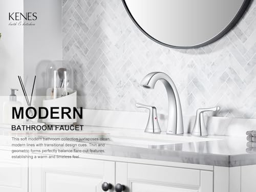 Bathroom Faucets for Sink 3 Hole, Chrome 8 Inch 2 Handle Widespread | Bathroom Vanity Faucet with Pop Up Drain & Supply Lines, Lead-Free cUPC & NSF Certified, 8 Inch Faucet for Vanity RV Sink - color: Chrome