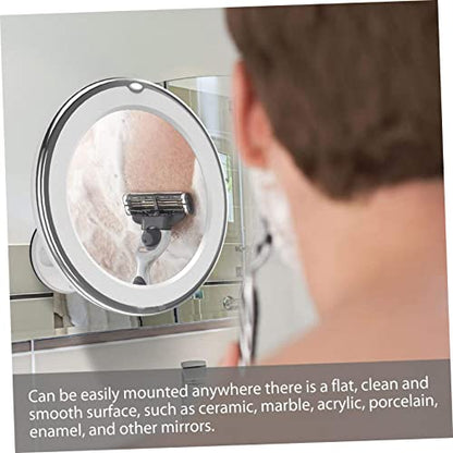 PartyKindom Magnifying LED Lighted Round Makeup Mirror with Suction Cup Portable Vanity Mirror for Men and Women for Detailed Cosmetic Application and Touch Ups
