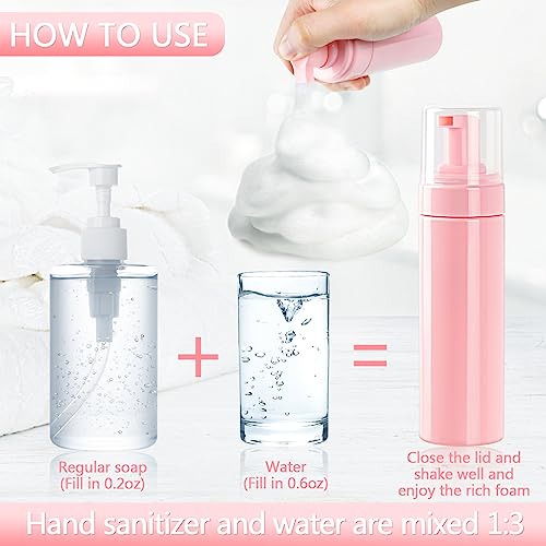 TMLECE 6.8oz/200ml Foaming Soap Dispenser Bottles(4 Pack) | PET Material, Foaming Pump, Rich Foam, Leak-Proof Design for Hand Soap, Cleanser & Shampoo, Travel, Home & Office Use, Pink - color: Pink, size: G.200ML(6.8OZ),4Pack