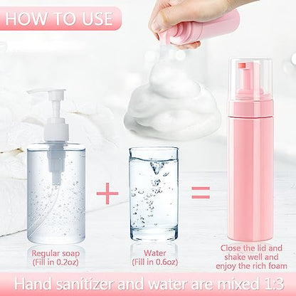TMLECE 6.8oz/200ml Foaming Soap Dispenser Bottles(4 Pack) | PET Material, Foaming Pump, Rich Foam, Leak-Proof Design for Hand Soap, Cleanser & Shampoo, Travel, Home & Office Use, Pink - color: Pink, size: G.200ML(6.8OZ),4Pack