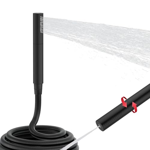 AYIVG Matte Black Finish Round Brass 2 In 1 Function High Pressure Handheld Shower Head Sprayer Hand Shower Wand with 59 Inch Hose For Bathroom Shower System - color: Matte Black