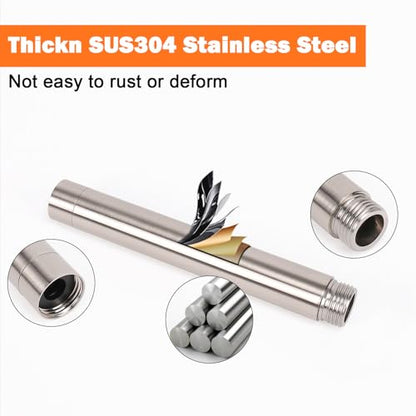 Shower Head Extension Arm, Shower Extender Water Outlet- Lowers Existing, Shower Pipe Extension for Bathroom, Made of Solid Metal Stainless Steel(4 Inch, Brushed Nickel) - color: Brushed Nickel, style: 4 Inch