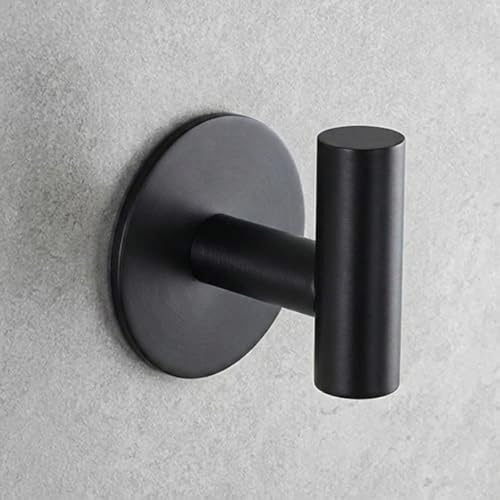 Bathroom Hardware Set, Matte Black 3-Piece | Toilet Paper Holder, Double Robe Hook, Wall Mounted, Stainless Steel - color: Yaguanghei
