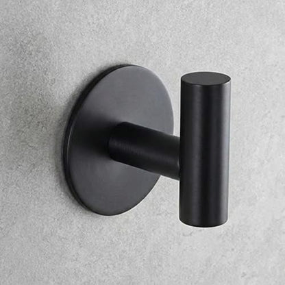 Bathroom Hardware Set, Matte Black 3-Piece | Toilet Paper Holder, Double Robe Hook, Wall Mounted, Stainless Steel - color: Yaguanghei