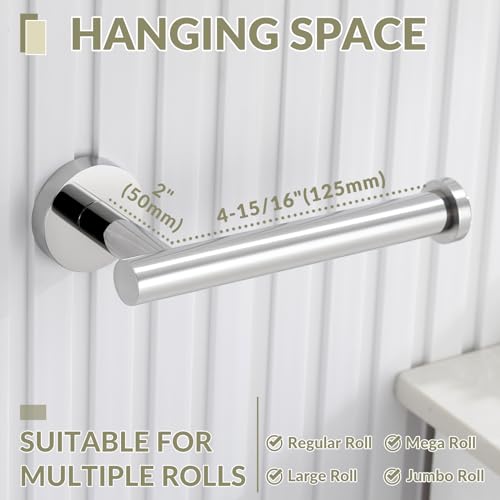 Toilet Paper Holder for Bathroom Paper Storage, Polished Chrome | Rustproof 304 Stainless Steel, Space-saving Drilling Wall Mounted, Rock-solid Hanging Tissue Holder for Restroom, Powder room - color: Polished Chrome
