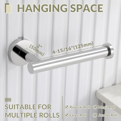 Toilet Paper Holder for Bathroom Paper Storage, Polished Chrome | Rustproof 304 Stainless Steel, Space-saving Drilling Wall Mounted, Rock-solid Hanging Tissue Holder for Restroom, Powder room - color: Polished Chrome