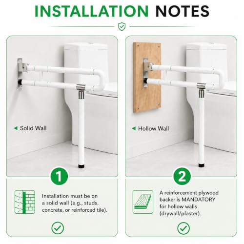 30-Inch Flip-Up Toilet & Shower Standing Assist Grab Bar for Seniors | Toilet Safety Rails, Foldable Grab Bar, Wall Mounted Handle for Elderly & Handicap, disabled aid, nonslip grip, well price
