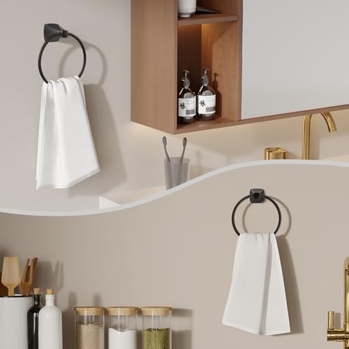Hand Towel Holder for Bathroom Oil Rubbed Bronze Towel Ring Stainless Steel and Zinc Alloy Towel Hanger Wall Mount for Bath, Kitchen - color: Oil Rubbed Bronze