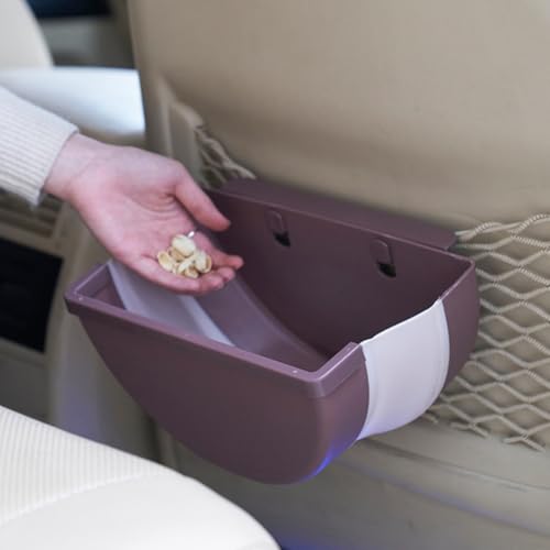 TOYANDONA Foldable Wall Mounted Storage Bin Plastic Hanging Trash Container Coffee Color for Bathroom and Office Use Compact Space-Saving Waste Basket