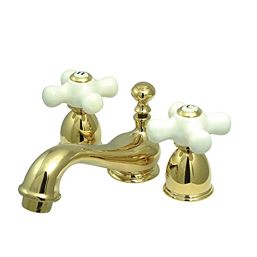 Kingston KS3952PX Mini-Widespread Bathroom Faucet, Polished Brass - color: Polished Brass