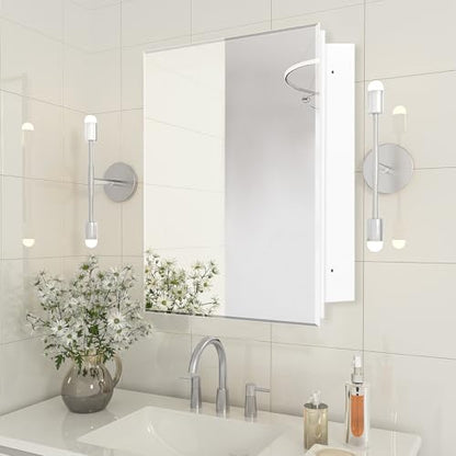 Bathroom Medicine Cabinet with 20x20 in Square Beveled Frameless Mirror,Wall Mounted Mirror Cabinet for Bathroom Toilet Kitchen,Recess or Surface Mount,Already Assembly - size: FMG-CM7005-2020